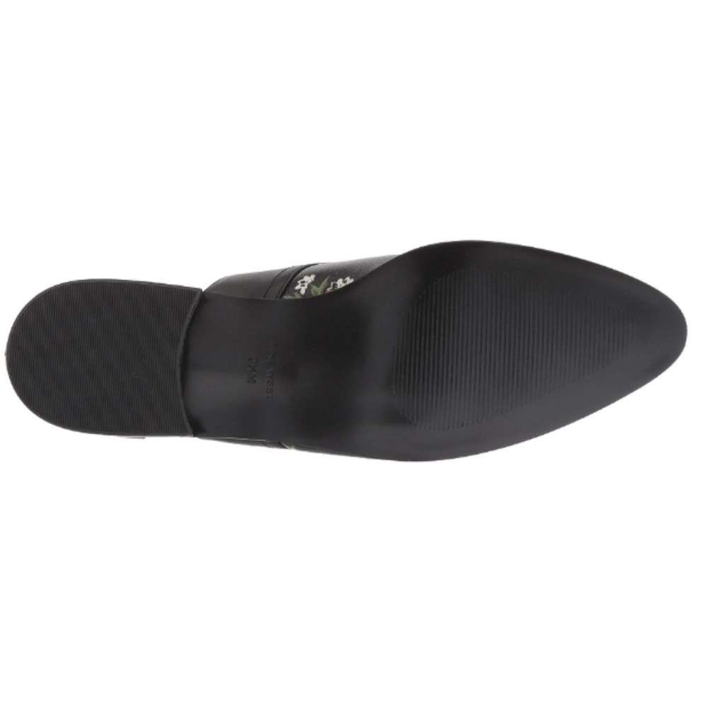 New Nine West Leather Floral Flat Oxfords Black - Picture 7 of 7